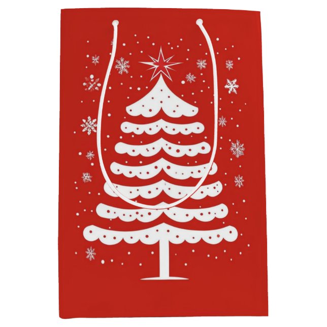 Moderne Weihnachten Mittlere Geschenktüte (Vorderseite)