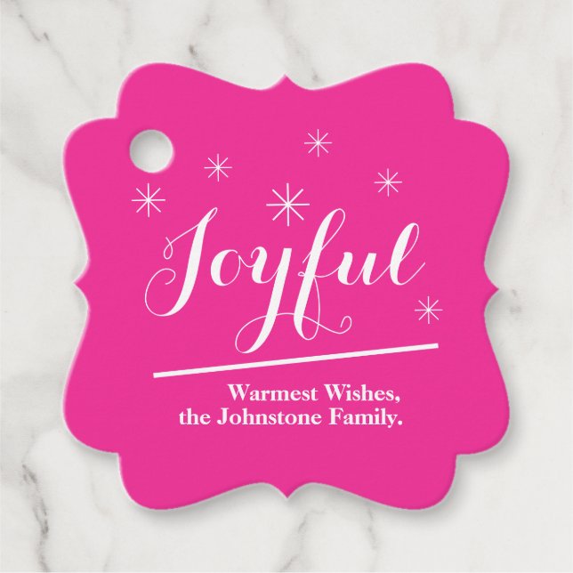 Moderne Weihnachten Personalisierte Familie Cool R Geschenkanhänger (Vorderseite)