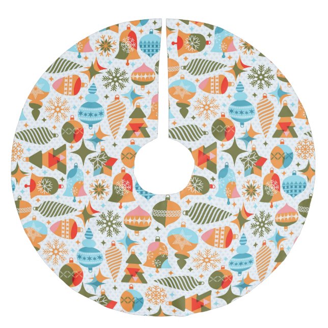 Moderne Weihnachten Polyester Weihnachtsbaumdecke (Vorderseite)