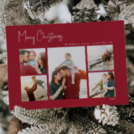 Moderne Weihnachten | Red Five-Foto-Urlaubskarte