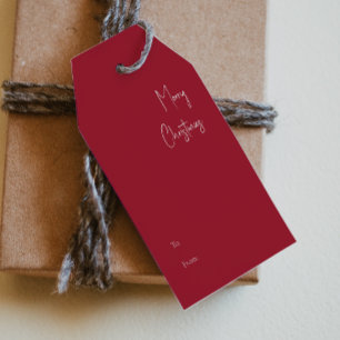 Moderne Weihnachten Rot bis aus Geschenketikette Geschenkanhänger