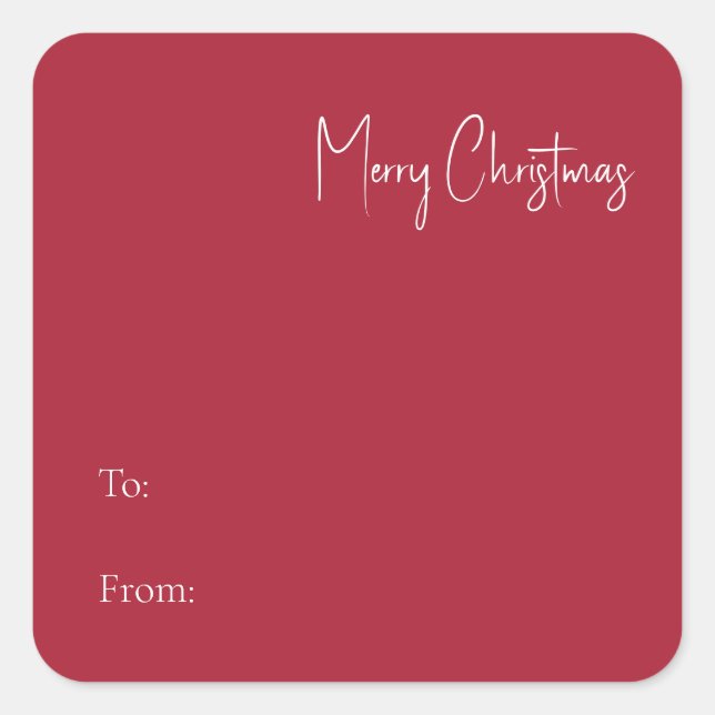Moderne Weihnachten | Rot bis Square Sticker (Vorderseite)