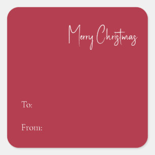 Moderne Weihnachten   Rot bis Square Sticker
