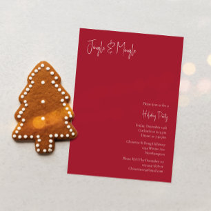 Moderne Weihnachten   Roter Jingle und Mingle Einladung