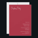 Moderne Weihnachten | Rotes Party Einladung<br><div class="desc">Dieses moderne Weihnachtsfest | Rote Party Einladung ist perfekt für Ihr minimalistisches Shabby Chic boho rot-weiß Urlaub Gruß. Die minimale whimsical handgeschriebene Kalligraphie ist delikat und rustikal, bleibe elegant und elegant. Sie werden feststellen, dass alles über dieses Produkt bearbeitbar ist, also fühlen Sie sich frei, Bilder oder mehr Text hinzuzufügen....</div>