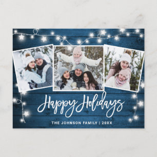 Moderne Weihnachten Rustikal 3 FOTO Grußkarte Fei Postkarte