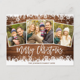 Moderne Weihnachten Rustikal 3 FOTO Grußurlaub Postkarte