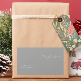 Moderne Weihnachten | Silver Family Gift Label Rechteckiger Aufkleber