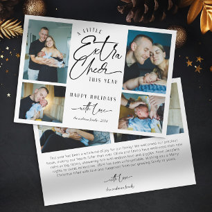 Moderne Weihnachts-Baby-Ankündigung-Fotocollage Feiertagskarte
