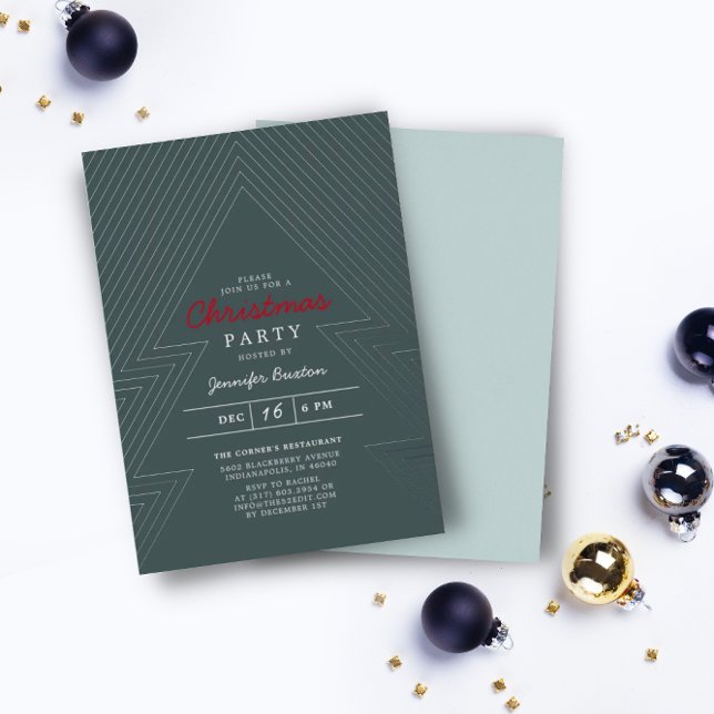 Moderne Weihnachts Blue Holiday Party Silver Foil Folieneinladung (Von Creator hochgeladen)
