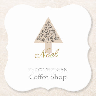 Moderne Weihnachts-Coffee-Shop-Branding Untersetzer