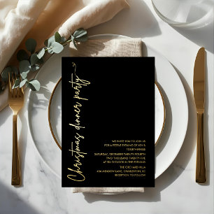 Moderne Weihnachts-Dinnerparty mit Goldfolie Folieneinladung