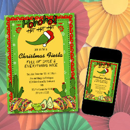 Moderne Weihnachts-Fiesta Hot Jalapeño Weihnachtsm Einladung
