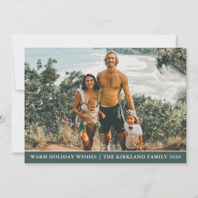 Moderne Weihnachts-Foto-Weihnachtskarte Feiertagskarte (Vorderseite)