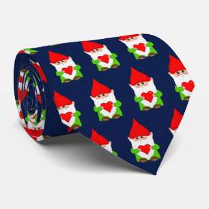 Moderne Weihnachts-Gnome auf Navy Blau Krawatte