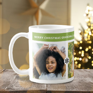 Moderne Weihnachts-Großeltern 3 Fotos Kaffeetasse