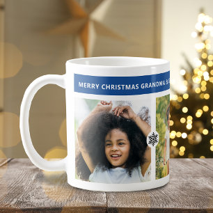 Moderne Weihnachts-Großeltern 3 Fotos Kaffeetasse