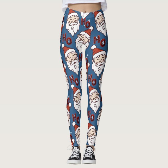 Moderne Weihnachts-Leggings mit dem Santa Leggings (Vorderseite)