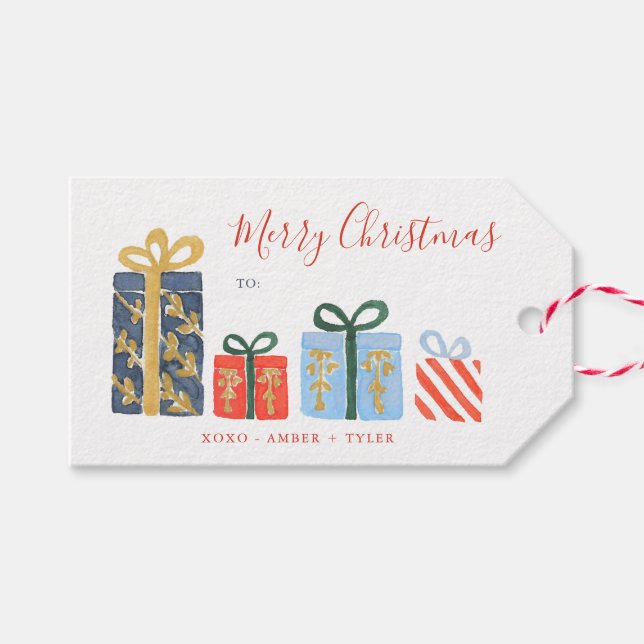 Moderne Weihnachts-Minimalistische Geschenkanhänge Geschenkanhänger (Vorderseite (Horizontal))