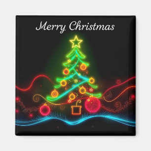 Moderne Weihnachts-Neon Holiday Collection Magnet