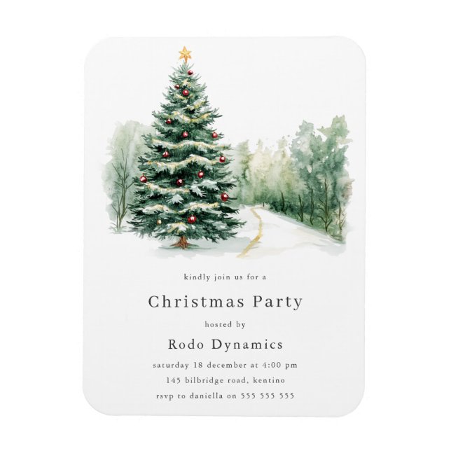 Moderne Weihnachts-Party Einladung in Unternehmen Magnet (Vertikal)