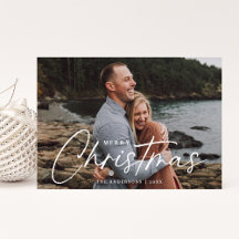 Moderne Weihnachts-Script-Foto-Weihnachtskarte