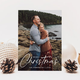 Moderne Weihnachts-Script-Foto-Weihnachtskarte Feiertagskarte