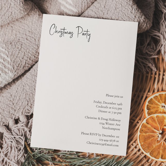 Moderne Weihnachts-Script-Party Einladung (Von Creator hochgeladen)