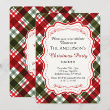 Moderne Weihnachts-Tartan-Karo & Bibelvers-Party
