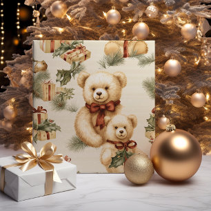 Moderne Weihnachts-Teddybären Geschenkpapier