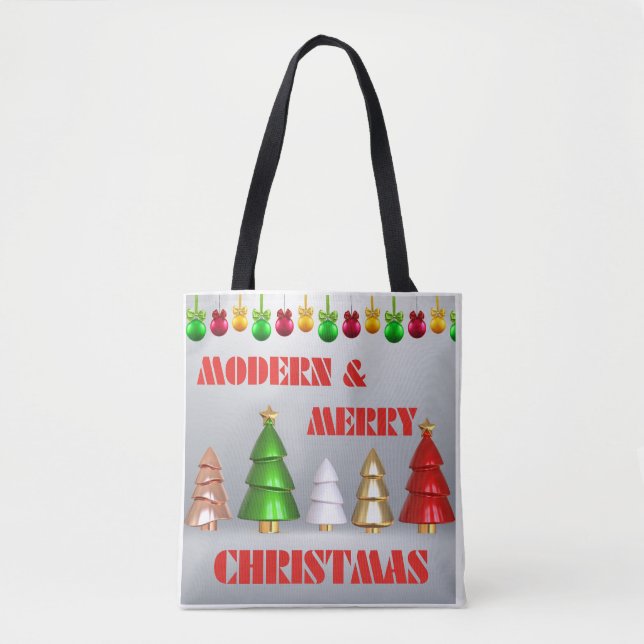 Moderne Weihnachts Tote Tasche - Urlaubsplanung (Vorderseite)