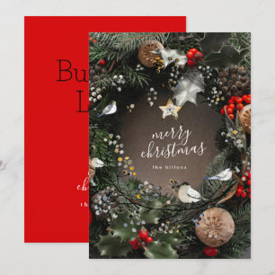 Moderne Weihnachts-Türkrone für Unternehmen Feiertagskarte