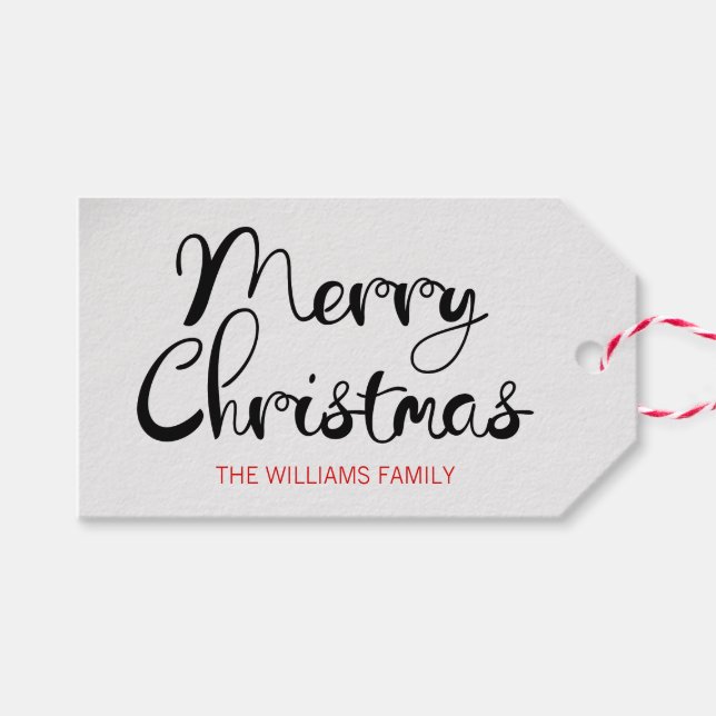 Moderne Weihnachts-Weihnachtsgeschenk-Tag Geschenkanhänger (Vorderseite (Horizontal))