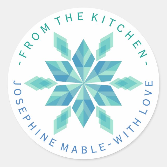Moderne Weihnachts Winter Snowflake Küche Sticker (Vorderseite)