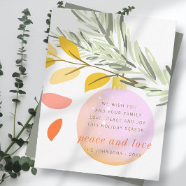 Moderne Weihnachts-Winterschnee-Ornament auf Pine Feiertagskarte