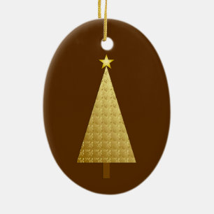 Moderne Weihnachtsbaum aus falscher Goldfolie Keramik Ornament
