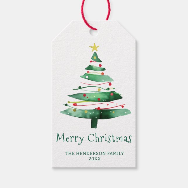 MODERNE WEIHNACHTSBAUM GESCHENKANHÄNGER (Vorderseite)