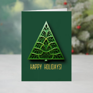 Moderne Weihnachtsbaum Gold Foil Grußkarte