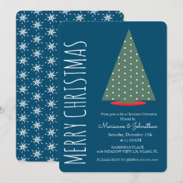 Moderne Weihnachtsbaum Green Dot Holiday Party Einladung