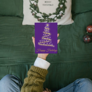 Moderne Weihnachtsbaum lila Urlaubspostkarte Feiertagspostkarte