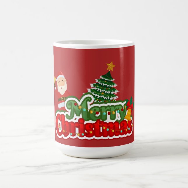 Moderne Weihnachtsbaum-Malerei Farbige Kaffeetasse (Mittel)