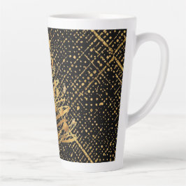 Moderne Weihnachtsbaum mit schwarzem Goldkreuzmust Milchtasse