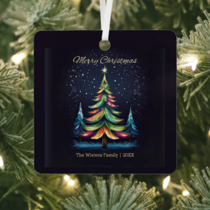 Moderne Weihnachtsbaum mit Sternenhimmel Personali Ornament Aus Metall