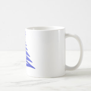 Moderne Weihnachtsbaum-Schablonen-Druck Blau Kaffeetasse