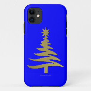 Moderne Weihnachtsbaum-Schablonen Druck Gold Case-Mate iPhone Hülle