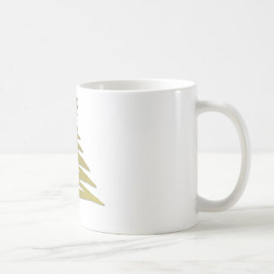 Moderne Weihnachtsbaum-Schablonen Druck Gold Kaffeetasse
