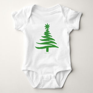 Moderne Weihnachtsbaum Stift drucken Grün Baby Strampler