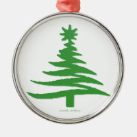 Moderne Weihnachtsbaum Stift drucken Grün