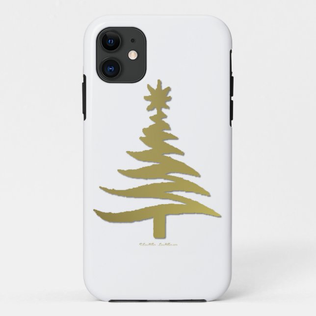 Moderne Weihnachtsbaum Stift Print Gold Case-Mate iPhone Hülle (Rückseite)