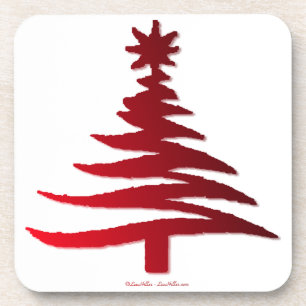 Moderne Weihnachtsbaum Stift Rot drucken Untersetzer